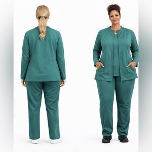 Women Soft Stretch Warm-up Scrub Jacket